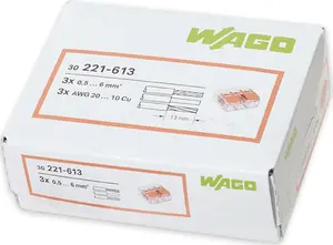 Wago 221-613 Электрический соединитель Прозрачный 41 А 450 В