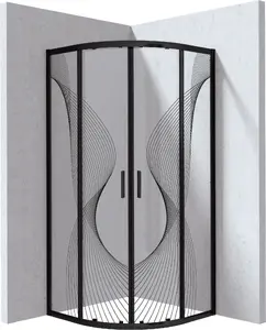 Душевая кабина Deante Funkia Evo полукруглая 90x90 см черная KYP NB99P
