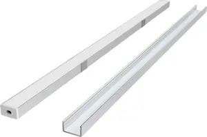 V-TAC 2m Surface-Mounted Anodized LED Profile Kit with White Diffuser, Brackets and End Caps
