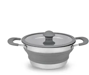 Platinet PLATINET SILICONE FOLDABLE CAMPING COOKING POT GARNEK SILIKONOWY SKŁADANY KEMPINGOWY 1,5 L GREY [46297]