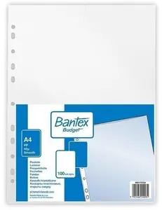 Bantex Kristāldzidras A4 Kabatiņas Budget 40 mikroni 100 gab.