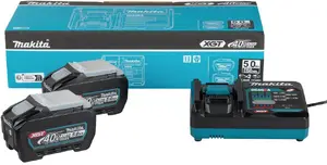Makita XGT Power Set 40V with Two 5.0Ah Batteries BL4050F and DC40RA Charger