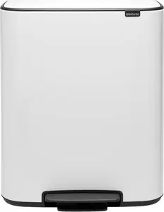 Brabantia 211300 Taisnstūra atkritumu tvertne ar pedāli baltā tērauda