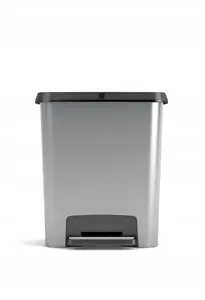 Keter Compatta Style Steel 25L Trash Bin in Silver with 25 liters capacity
