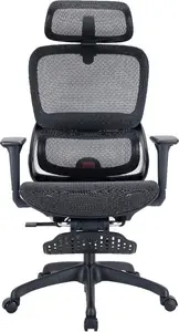 Sihoo B100 Ergonomisks biroja krēsls ar kāju balstu melns siets