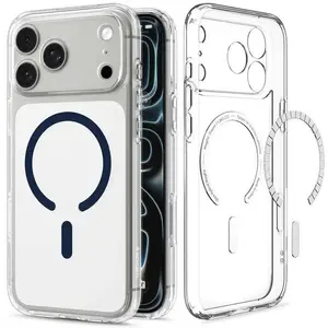 Spigen ACS12158 Mobile Phone Cover Blue and Transparent for Apple iPhone 18 Pro and iPhone 17 Pro Made of Polycarbonate and Thermoplastic Polyurethane