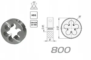 FANAR M 9x0,75 DIN-22568 HSS 800 Round Die