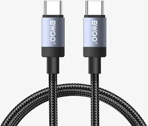 Кабель USB-C - USB-C Mentor BO-X401CC 1м Power Delivery 65W в оплетке черный
