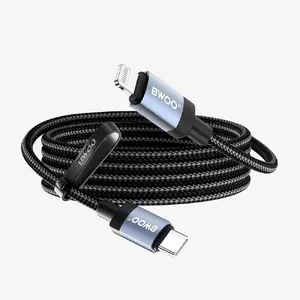 BWOO BO-X401CL pīts USB-C uz Lightning kabelis 1m Power Delivery 30W melns