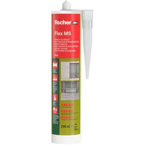 Fischer Flex MS Hybrid Sealant 558830 290 ml White Highly Flexible Paintable