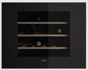 Elica Veritas BI24 Встроенный компрессорный винный шкаф черный 24 бутылки LED подсветка диапазон температур 5-20°C класс энергопотребления G