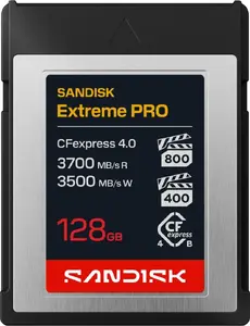 SanDisk Extreme PRO CFexpress 4.0 Type B 128 GB Memory Card with 3700 MB/s Read and 3500 MB/s Write Speeds and Drop Proof Design