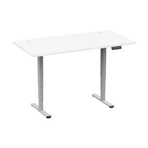 Adjustable Height Table Up Up Bjorn II Gray with White Table Top M
