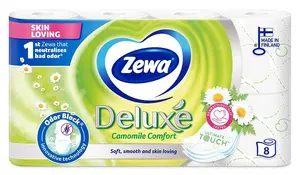Туалетная бумага Zewa Camomile 3-слойная 8 рулонов белая 18.8 м