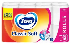Туалетная бумага Zewa Classic Soft, 3-слойная, 16 рулонов
