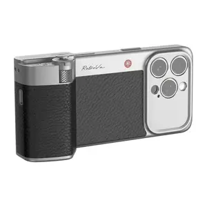 Satvēriena komplekts PGYTECH RetroVa iPhone 16 Pro viedtālrunim ar fizisku slēdža pogu tālummaiņas sviru vadības ripu MicroSD slotu USB Type-C 300 mAh akumulatoru Arca stiprinājumu un MagSafe