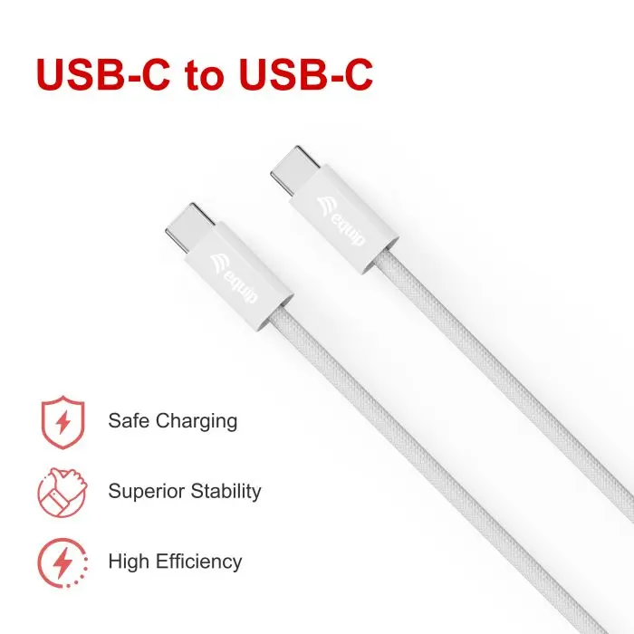 Equip USB 2.0 Cable USB-C to USB-C 1m 60W White Photo 2