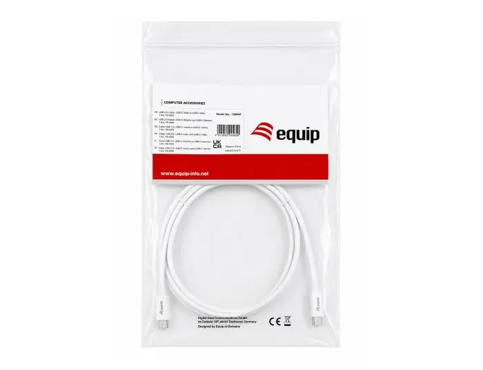 Equip USB 2.0 Cable USB-C to USB-C 1m 60W White Photo 11