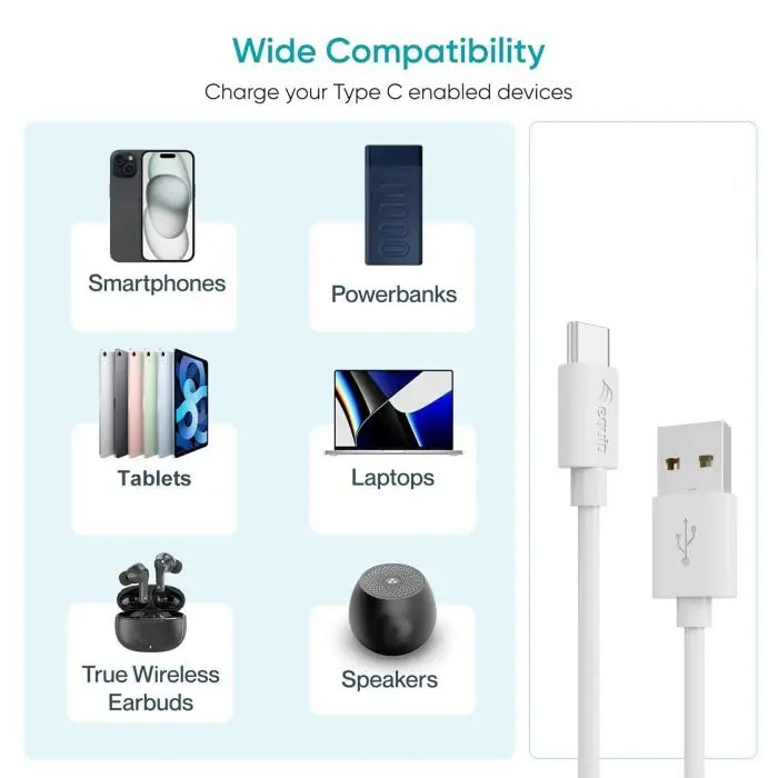 Equip USB 2.0 Cable USB-A to USB-C 1m White Photo 6