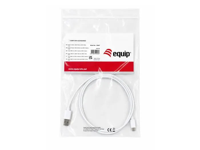 Equip USB 2.0 Cable USB-A to USB-C 1m White Photo 9