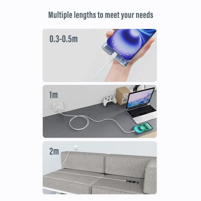 Кабель Equip USB 2.0 USB-A на USB-C 2м белый 128848 Photo 8