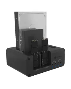 RAIDSONIC ICY BOX Club Case 2925 Multi-Bay Enclosure for M.2 SSD and 2.5"/3.5" HDD/SSD with USB 3.2 Gen 2 Type-C Interface and 10 Gbit/s Speed