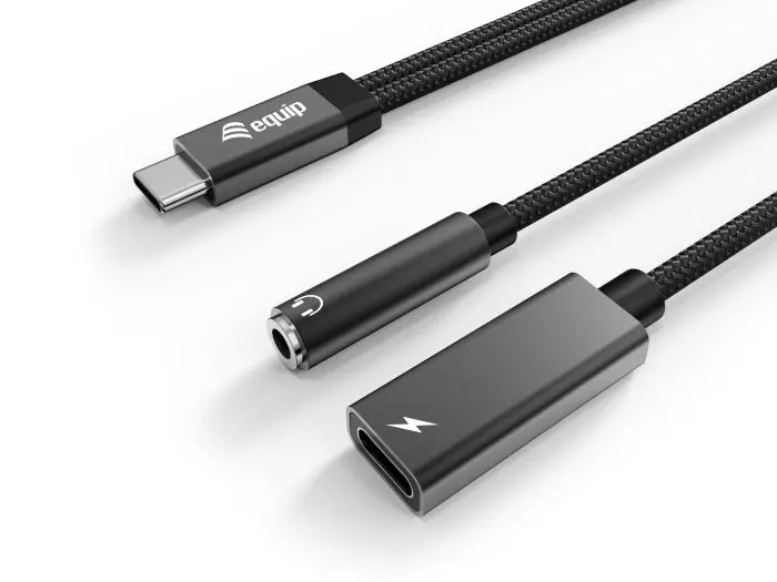 Equip 2 in 1 USB-C to 3.5mm Audio Adapter with 60W PD Photo 2