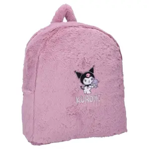 Vadobag Kuromi Head In The Clouds skolas mugursoma purpura mākslīgās kažokādas ar attēlu