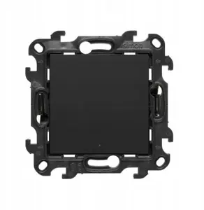 Контакт-Симон Одиночная кнопка звонковая Simon 24 с подсветкой LED модуль IP20 IP44 10AX 10A черный матовый NP1L.01/49
