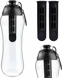 Dafi ūdens filtrēšanas pudele 0.7L melna ar 2 maiņas filtriem
