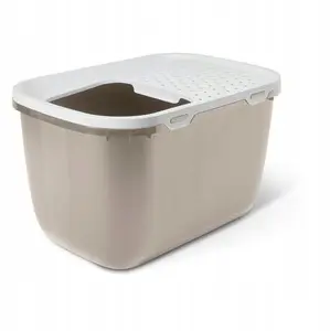 Savic Hop In Giant Cat Litter Box White-Mocha
