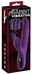 Вибратор кролик You2Toys Nodding Rabbit с 3 подвижными кольцами, 9 режимами вибрации, двойной стимуляцией, LED дисплеем и USB зарядкой