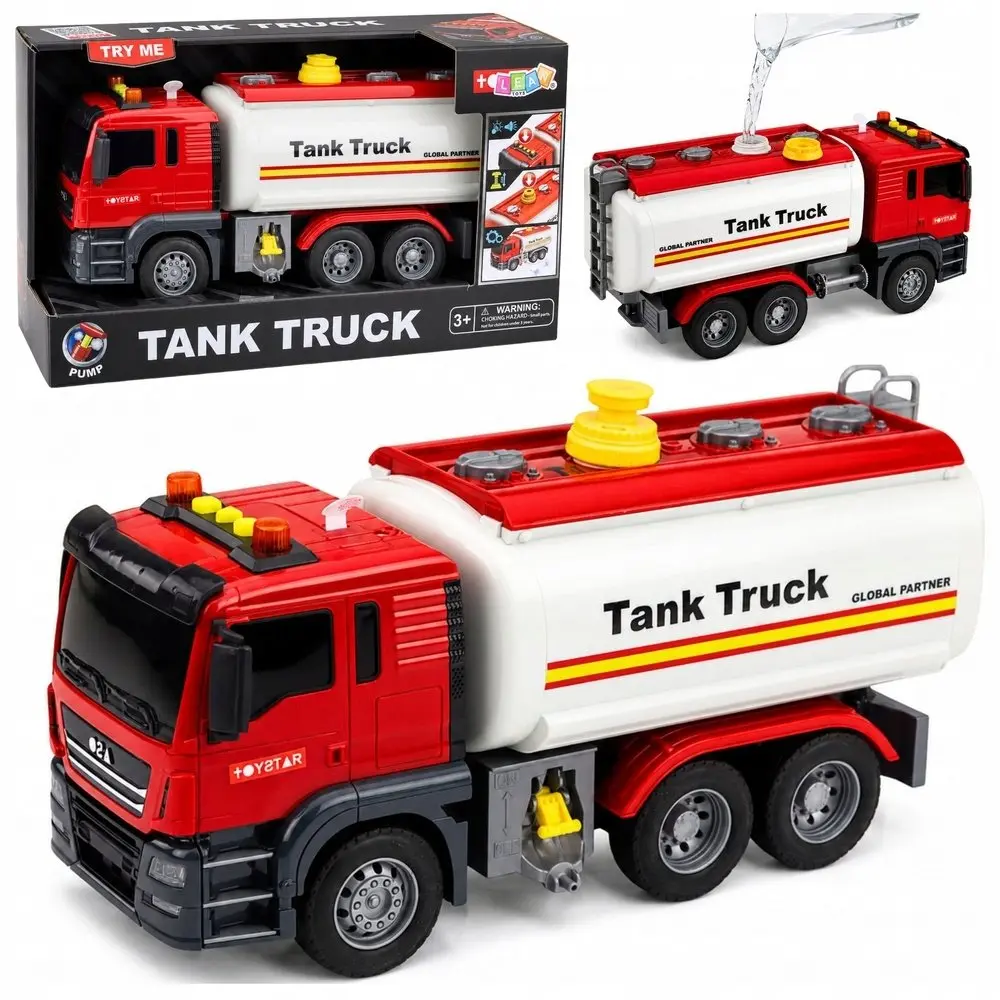 LEANToys 30110 Sarkana rotaļu autocisternas kravas