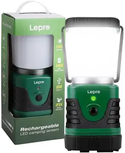 KRUPS LEPRO 3300008 Kempinga lampa ar 1000 lm spilgtumu un 3600 mAh akumulatora ietilpību