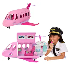 BARBIE Dream Land Dream Plane Doll Playset with Working Microphone and 14 Accessories, Recommended Age 3 Years and Older
