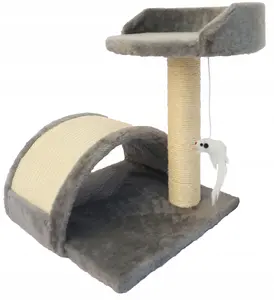 Pets Collection ZW2E 3-Level Cat Scratching Post with Integrated Bed and Tower Design
