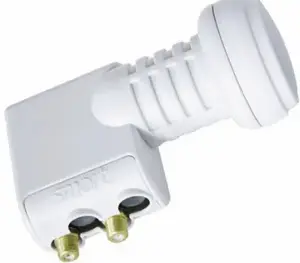 Universal Twin LNB Satellite Antenna Converter S-Conn 08-6955 White 0.1dB