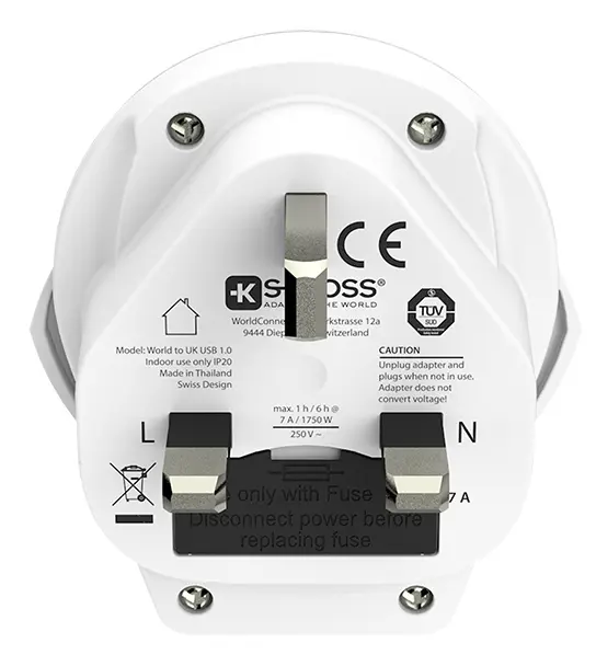 Дорожный адаптер SKROSS World to UK USB 7A Photo 4