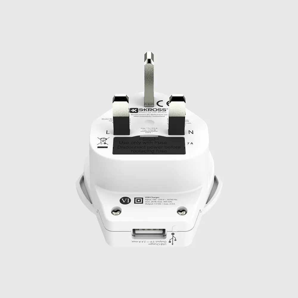 Дорожный адаптер SKROSS World to UK USB 7A Photo 5