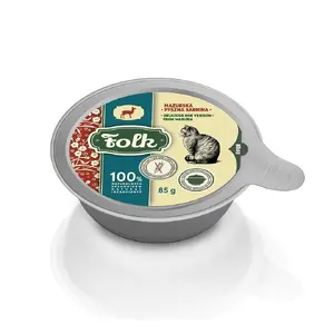 Folk Delicious Masurian Venison Влажный корм для взрослых кошек монопротеиновый из оленины без зерна в лотке