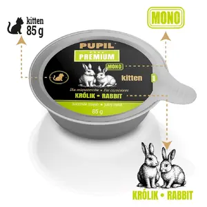 PUPIL Premium Kitten влажный корм для котят кролик моно полнорационный без зерна лоток