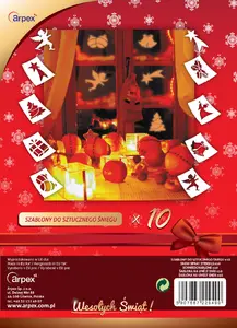Arpex Artificial Snow Stencils 10-piece set for holiday decoration