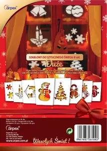 Christmas decoration Arpex large artificial snow stencils, set of 8 pieces