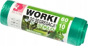 Bratek Worki do segregacji Szkło zielone 60L 10 szt. (7502810)