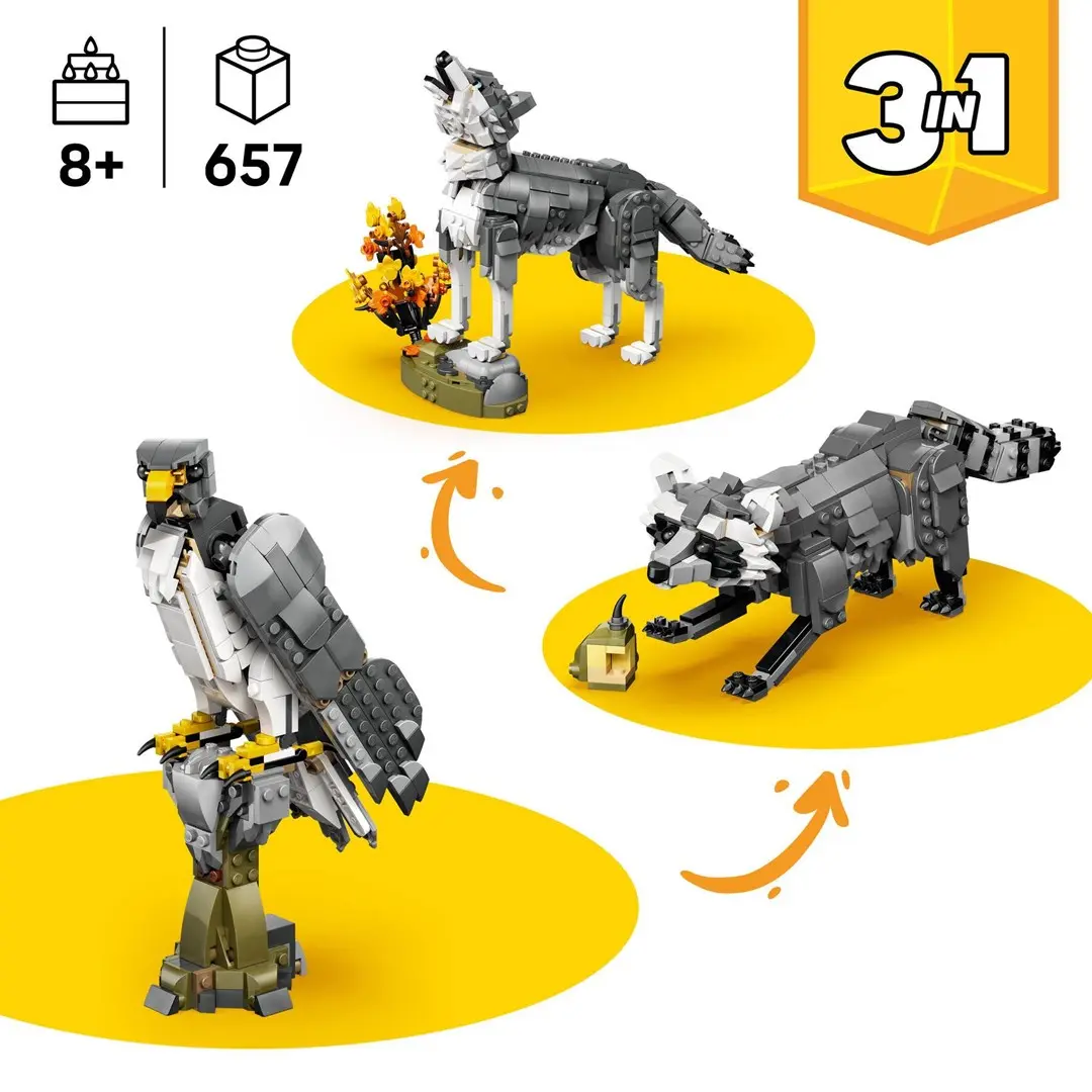 LEGO Creator 3 in 1 Forest Animals: Gray Wolf 31393 Photo 4