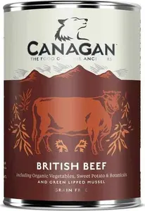 Mitrā suņu barība Canagan British Beef Liellopu gaļa 400g 6 gabalas