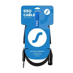 SOUND STATION QUALITY (SSQ) JSXM1 1 m XLR male to 6.3 mm stereo jack copper audio cable with polyethylene PE shielding and cable protector