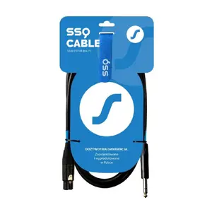 SOUND STATION QUALITY XLRJS1 Audio Cable XLR Male to 6.3 mm Stereo Jack 1 m Black Copper