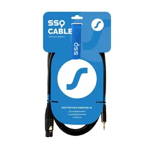 XLR to TRS audio cable SOUND STATION QUALITY SSQ XLRMi3 3 m 3-pin female to 3.5 mm stereo jack black copper 85 Ohm