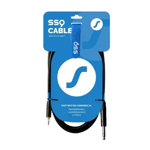 SOUND STATION QUALITY MiJS1 Audio Cable 3.5 mm Male to 6.3 mm Male TRS 1 m Black Copper PE Shielding 85 Ohm